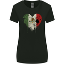 Love Mexico Flag Mexican Day Football Womens Wider Cut T-Shirt Black
