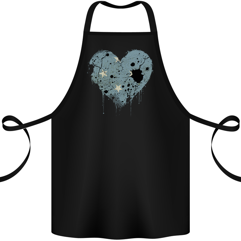 Love Micronesia Flag Micronesian Day Football Cotton Apron 100% Organic Black