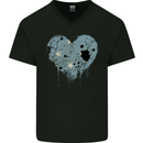 Love Micronesia Flag Micronesian Day Football Mens V-Neck Cotton T-Shirt Black