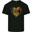 Love Moldova Flag Moldovan Day Football Mens Cotton T-Shirt Tee Top Black