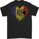 Love Moldova Flag Moldovan Day Football Mens Gildan Cotton T-Shirt Black
