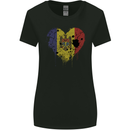Love Moldova Flag Moldovan Day Football Womens Wider Cut T-Shirt Black