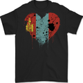 Love Mongolia Flag Mongolian Day Football Mens Gildan Cotton T-Shirt Black