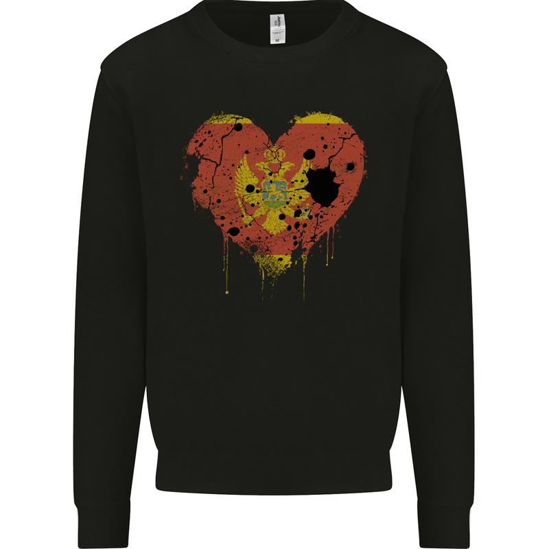 Love Montenegro Flag Montenegrin Day Football Mens Sweatshirt Jumper Black