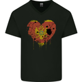 Love Montenegro Flag Montenegrin Day Football Mens V-Neck Cotton T-Shirt Black