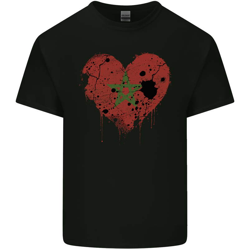 Love Morocco Flag Moroccan Day Football Kids T-Shirt Childrens Black
