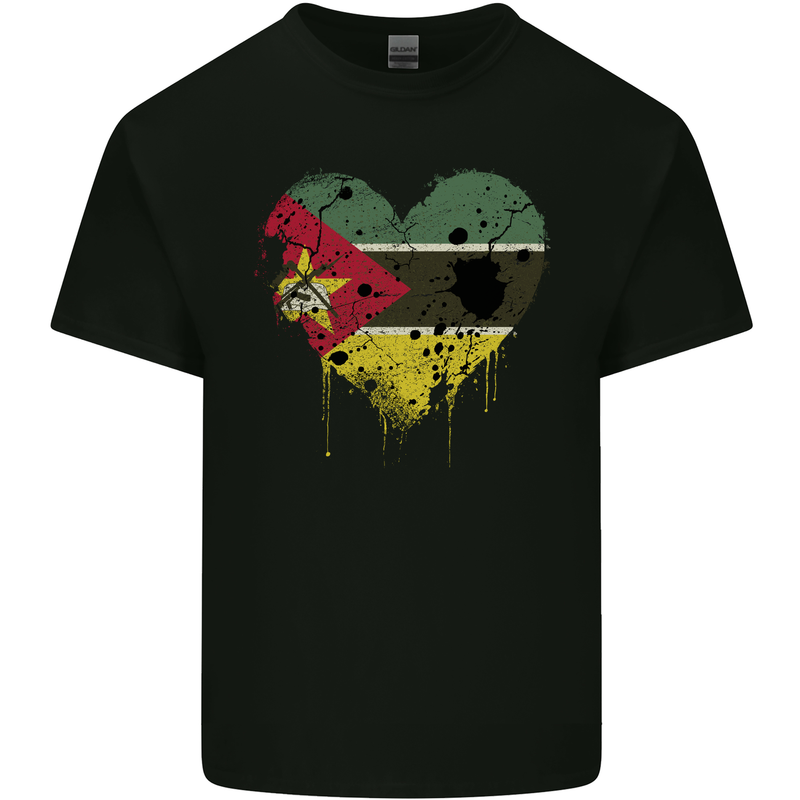 Love Mozambique Flag Mozambican Day Football Mens Cotton T-Shirt Tee Top Black