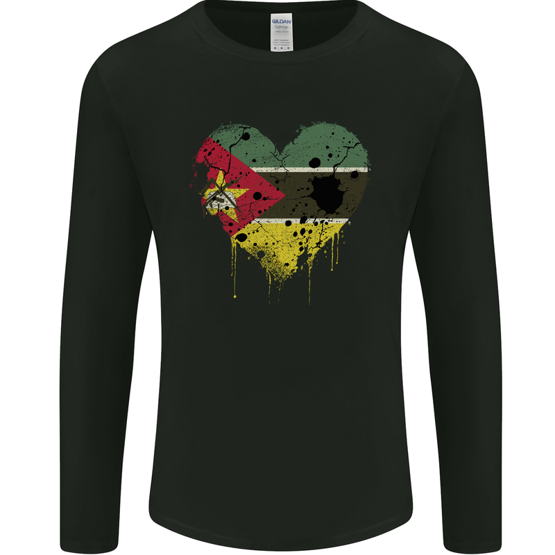 Love Mozambique Flag Mozambican Day Football Mens Long Sleeve T-Shirt Black