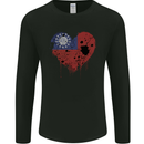Love Myanmar Flag Burmese Day Football Mens Long Sleeve T-Shirt Black
