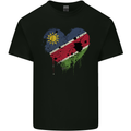 Love Namibia Flag Namibian Day Football Kids T-Shirt Childrens Black
