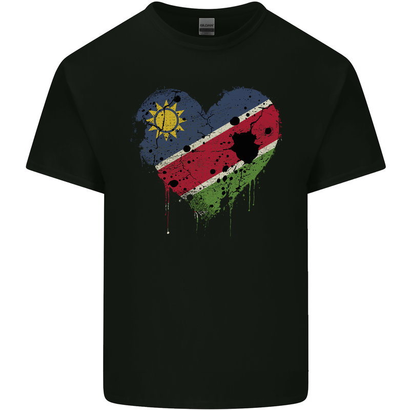 Love Namibia Flag Namibian Day Football Kids T-Shirt Childrens Black