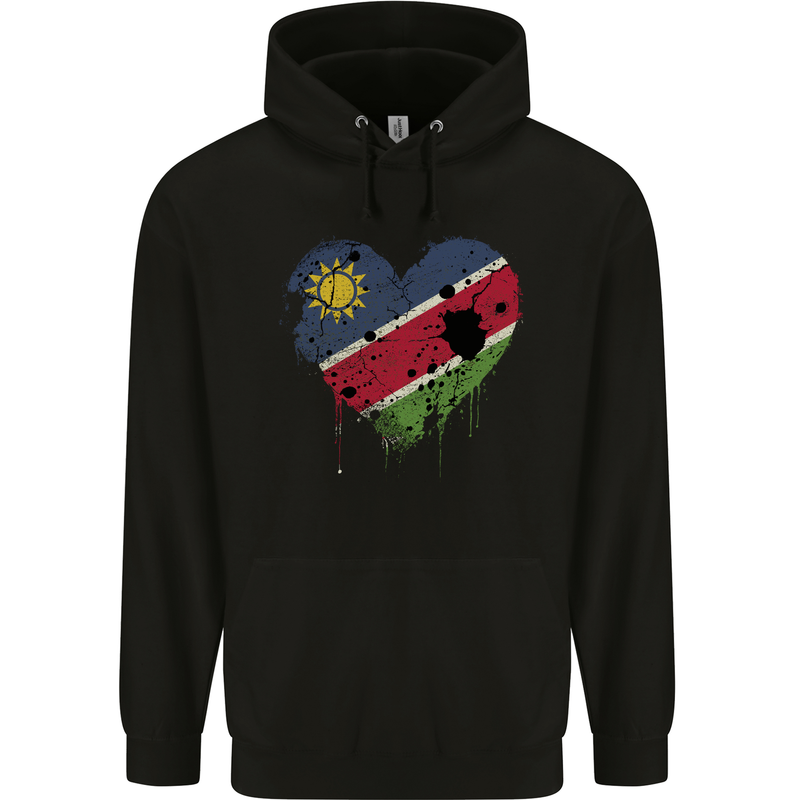 Love Namibia Flag Namibian Day Football Mens 80% Cotton Hoodie Black