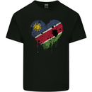 Love Namibia Flag Namibian Day Football Mens Cotton T-Shirt Tee Top Black