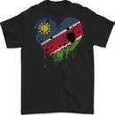 Love Namibia Flag Namibian Day Football Mens Gildan Cotton T-Shirt Black