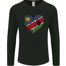 Love Namibia Flag Namibian Day Football Mens Long Sleeve T-Shirt Black