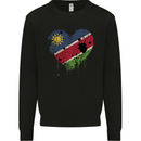 Love Namibia Flag Namibian Day Football Mens Sweatshirt Jumper Black
