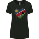 Love Namibia Flag Namibian Day Football Womens Wider Cut T-Shirt Black