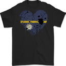 Love Nauru Flag Nauruan Day Football Mens Gildan Cotton T-Shirt Black
