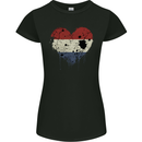 Love Netherlands Flag Holland Dutch Day Football Womens Petite Cut T-Shirt Black