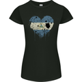 Love Nicaragua Flag Nicaraguan Day Football Womens Petite Cut T-Shirt Black