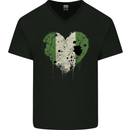 Love Niger Flag Nigerien Day Football Mens V-Neck Cotton T-Shirt Black