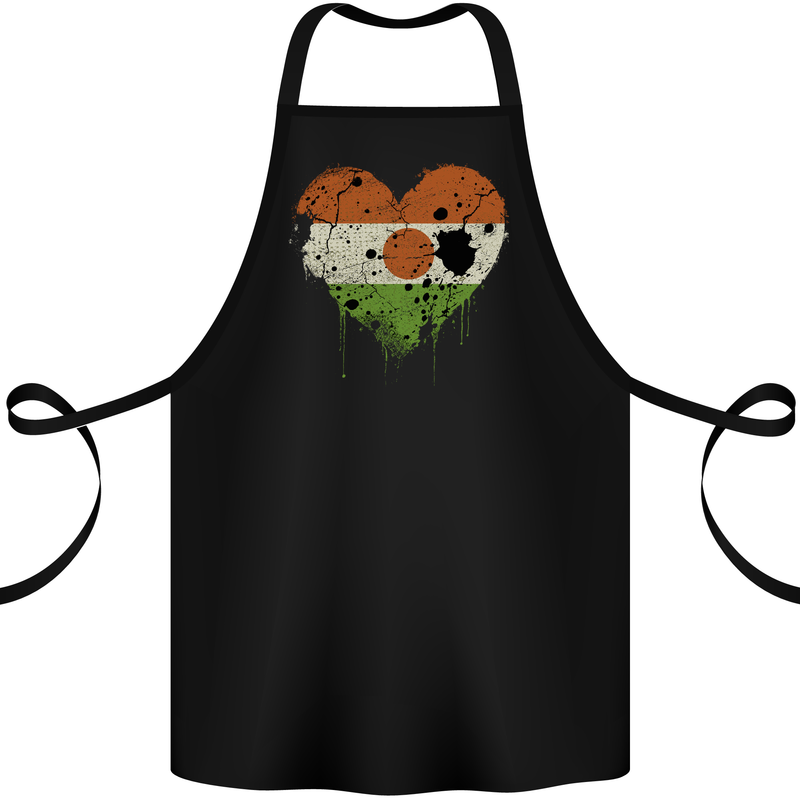Love Nigeria Flag Nigerian Day Football Cotton Apron 100% Organic Black