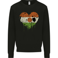 Love Nigeria Flag Nigerian Day Football Mens Sweatshirt Jumper Black