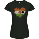 Love Nigeria Flag Nigerian Day Football Womens Petite Cut T-Shirt Black