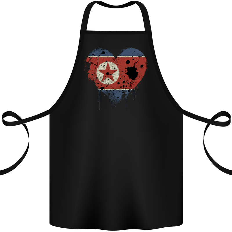 Love North Korea Flag Korean Day Football Cotton Apron 100% Organic Black