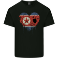 Love North Korea Flag Korean Day Football Mens Cotton T-Shirt Tee Top Black