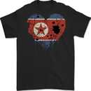Love North Korea Flag Korean Day Football Mens Gildan Cotton T-Shirt Black