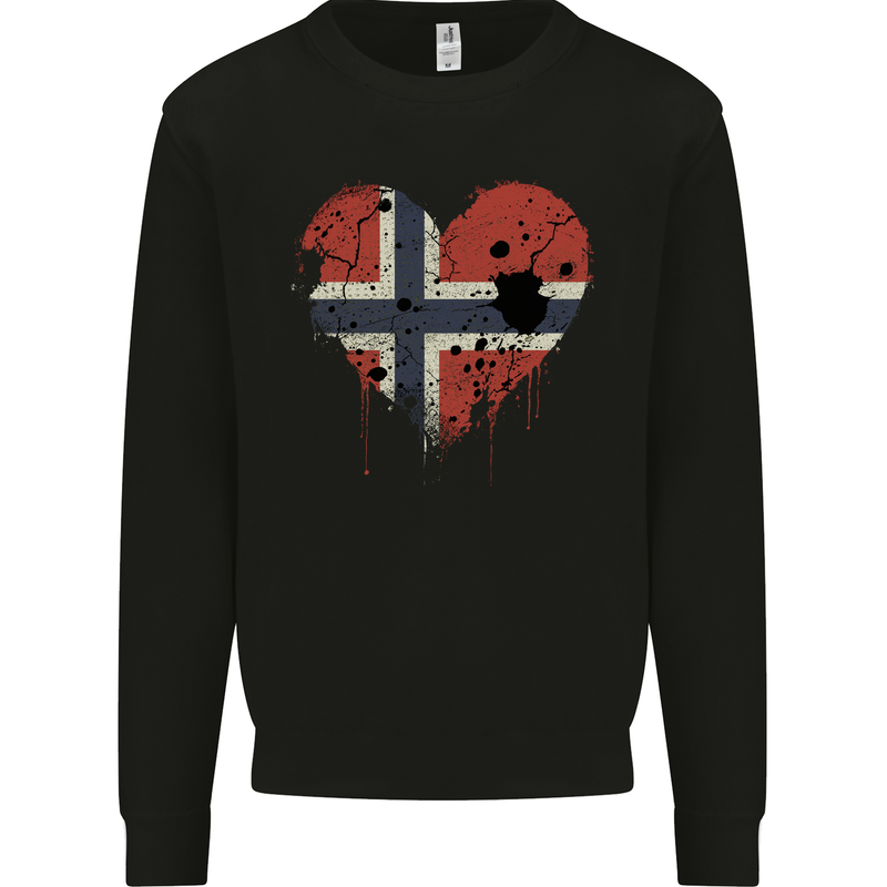 Love Norway Flag Norwegian Day Football Mens Sweatshirt Jumper Black