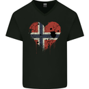 Love Norway Flag Norwegian Day Football Mens V-Neck Cotton T-Shirt Black