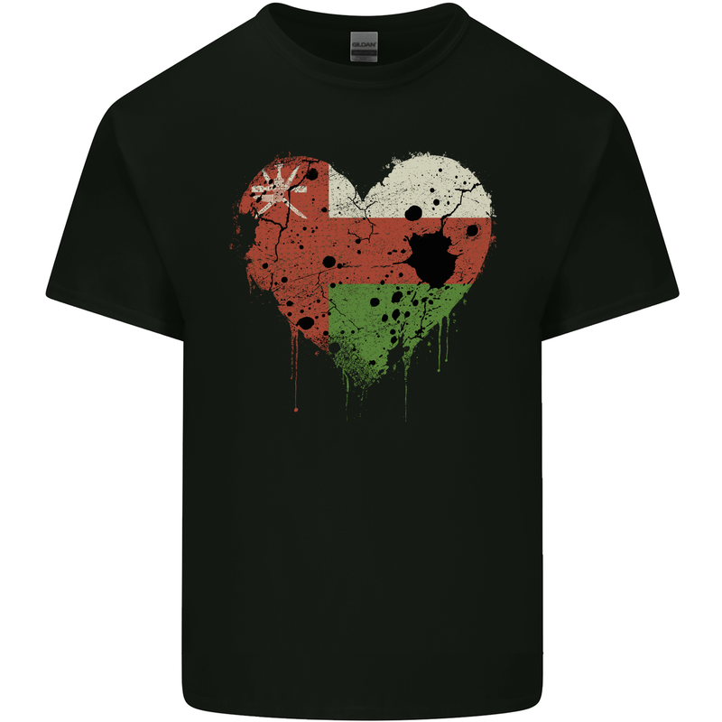 Love Oman Flag Omani Day Football Kids T-Shirt Childrens Black