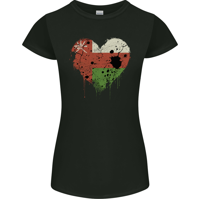 Love Oman Flag Omani Day Football Womens Petite Cut T-Shirt Black