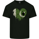 Love Pakistan Flag Pakistani Day Football Mens Cotton T-Shirt Tee Top Black