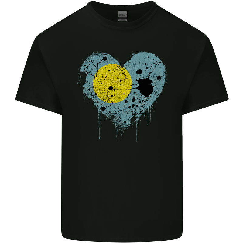 Love Palau Flag Palauan Day Football Kids T-Shirt Childrens Black