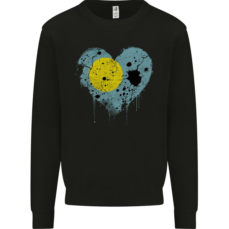 Love Palau Flag Palauan Day Football Mens Sweatshirt Jumper Black