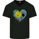 Love Palau Flag Palauan Day Football Mens V-Neck Cotton T-Shirt Black