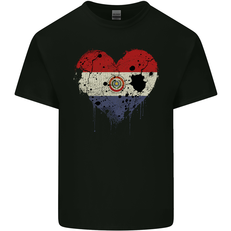 Love Paraguay Flag Paraguayan Day Football Kids T-Shirt Childrens Black