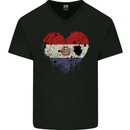 Love Paraguay Flag Paraguayan Day Football Mens V-Neck Cotton T-Shirt Black