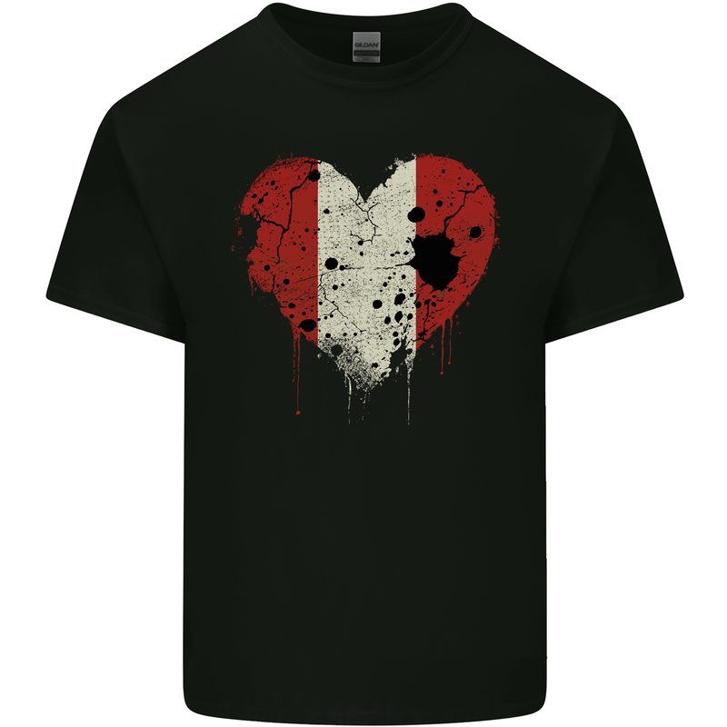 Love Peru Flag Peruvian Day Football Kids T-Shirt Childrens Black
