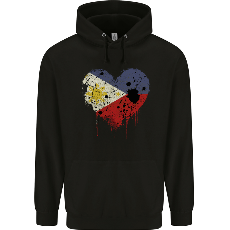 Love Philippines Flag Philipino Day Football Mens 80% Cotton Hoodie Black