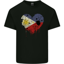 Love Philippines Flag Philipino Day Football Mens Cotton T-Shirt Tee Top Black
