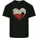 Love Poland Flag Polish Day Football Mens Cotton T-Shirt Tee Top Black