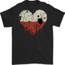 Love Poland Flag Polish Day Football Mens Gildan Cotton T-Shirt Black