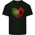 Love Portugal Flag Portuguese Day Football Mens Cotton T-Shirt Tee Top Black