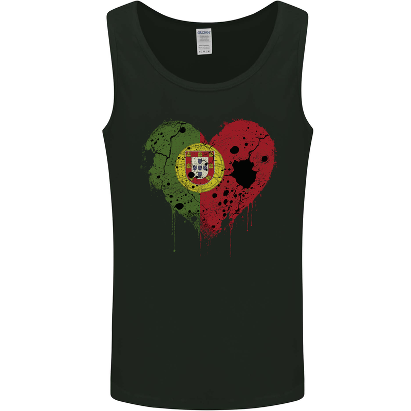 Love Portugal Flag Portuguese Day Football Mens Vest Tank Top Black