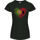 Love Portugal Flag Portuguese Day Football Womens Petite Cut T-Shirt Black