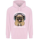 Love Pugs and Gaming Gamer Childrens Kids Hoodie Light Pink